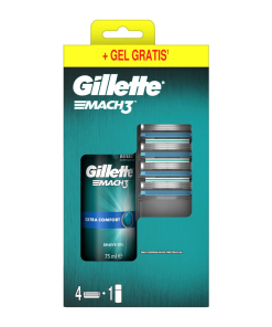Gillette Mach3 4 hlavic + gel 75ml